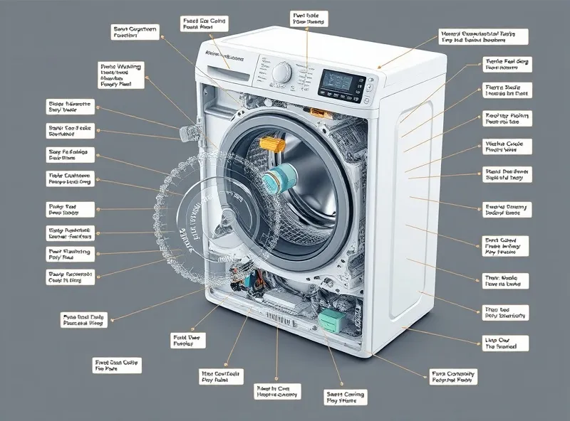 Tag Engine Interactive Demo showing washing machine with labeled parts